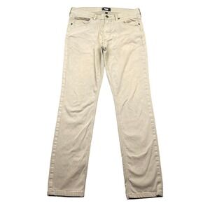 PAIGE Lennox Slim Fit Khaki Pants Mens 31 Tan Cotton Blend Stretch Trousers